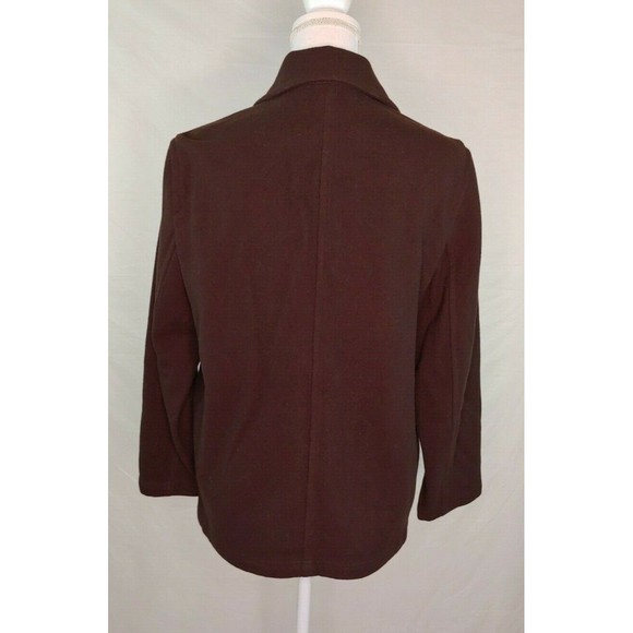 J Crew Womens Wool Coat Sz Petite Small Dark Brown Button Front PS Pockets - Picture 4 of 6